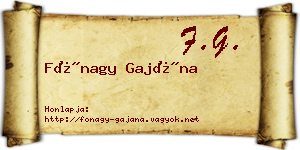 Fónagy Gajána névjegykártya